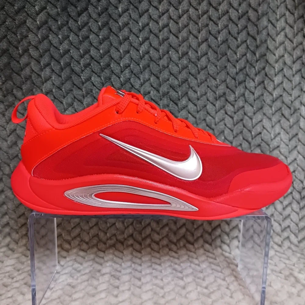 Nike A'One Bright Crimson Pearl Pink GS Basketball Sneakers Shoes Size 5.5Y